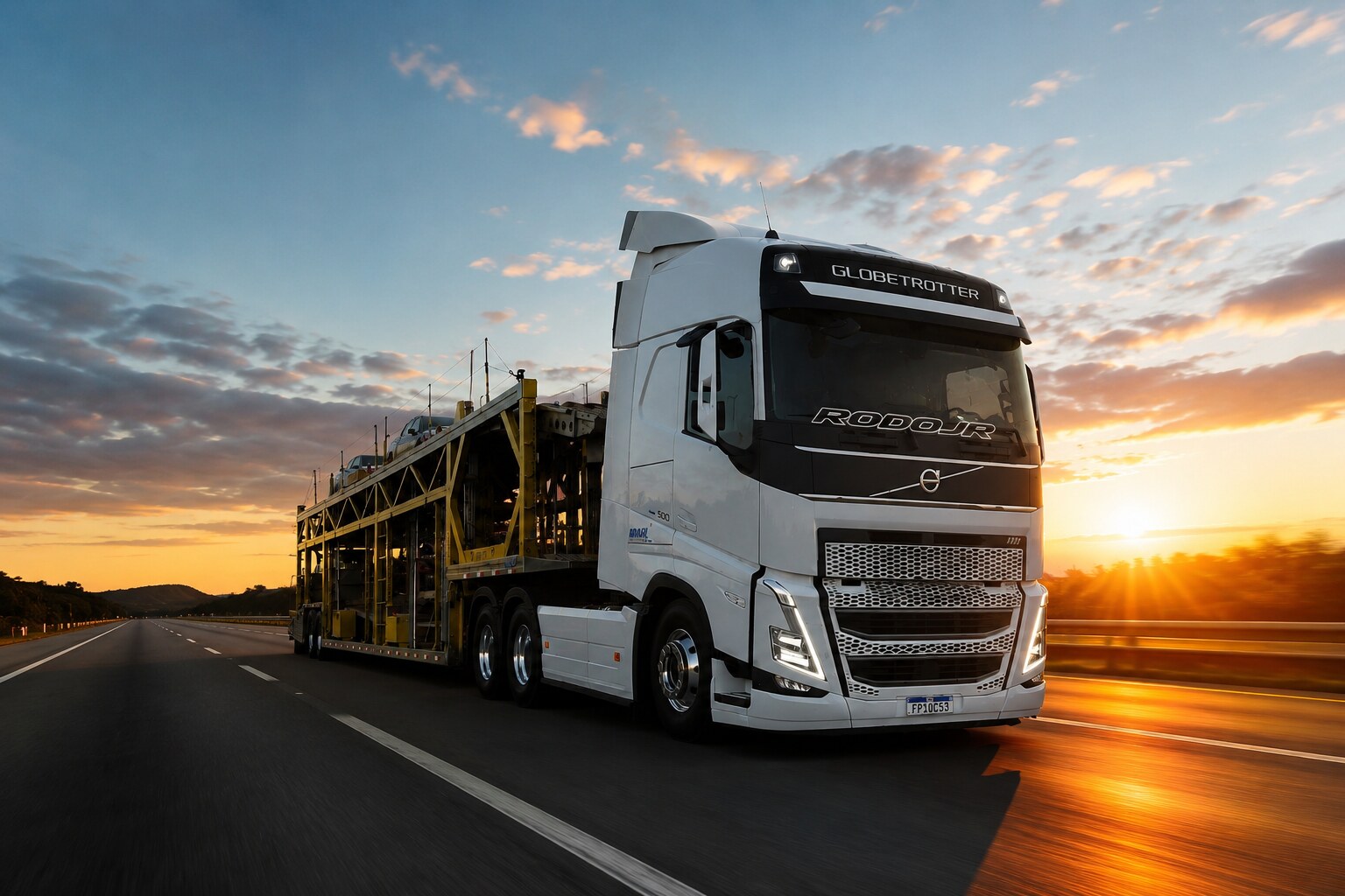 Cegonha Volvo branca da JRX